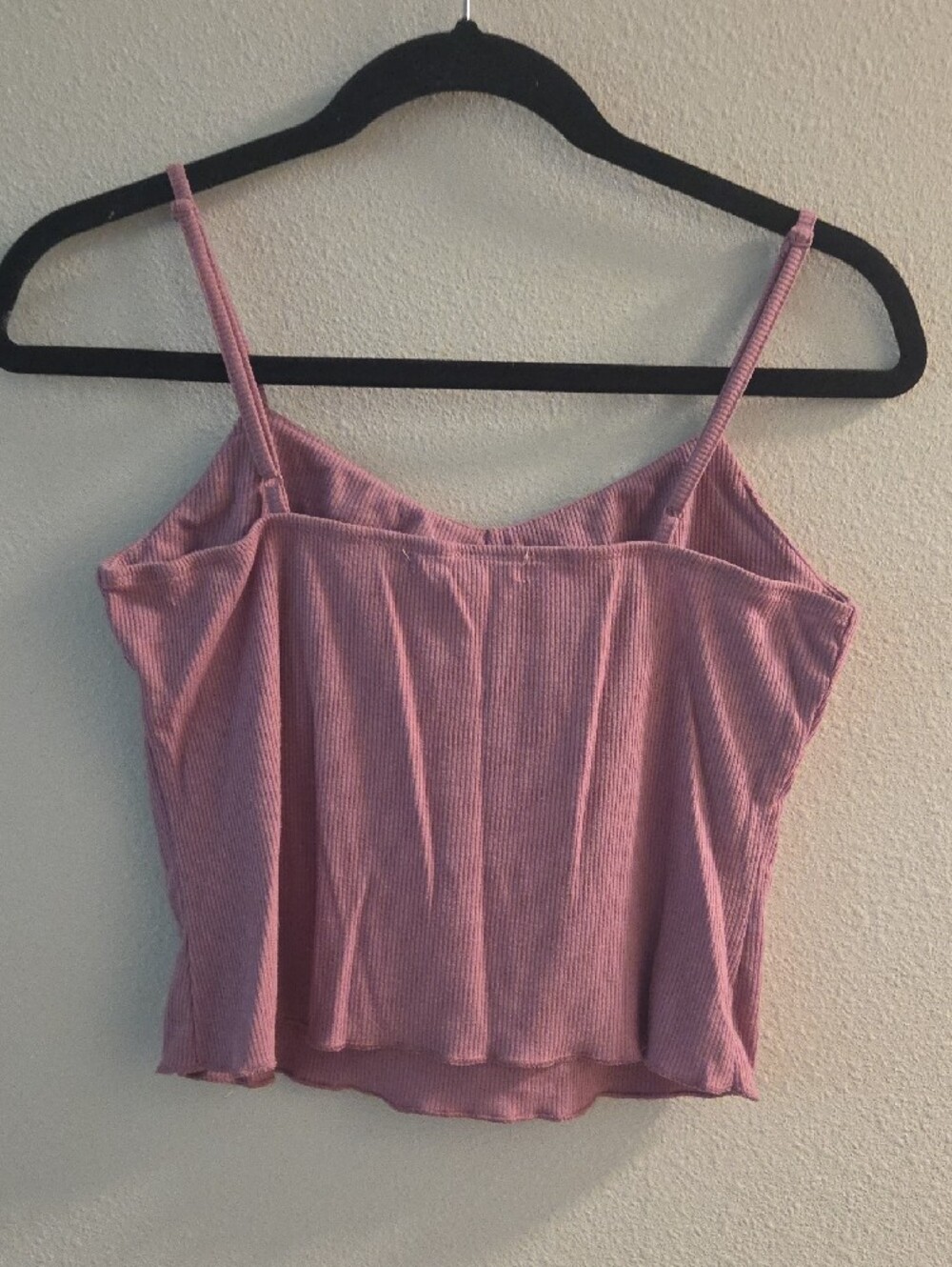 Rewind Dusty Pink Ribbed Tie-Front Cami - Picture 2 of 4